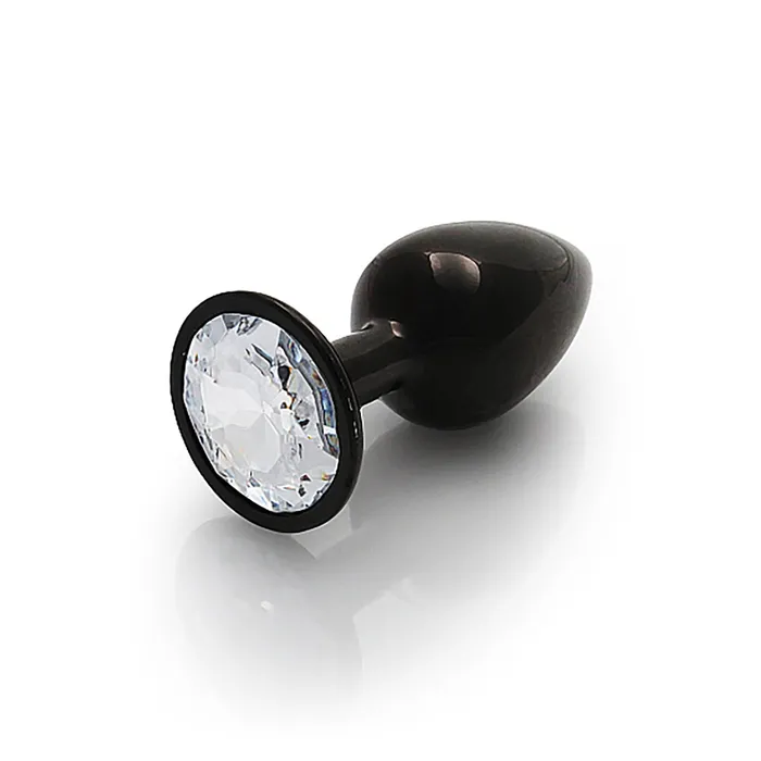 Anal Shots Shots Ouch Round Gem Butt Plug Small GunmetalDiamond