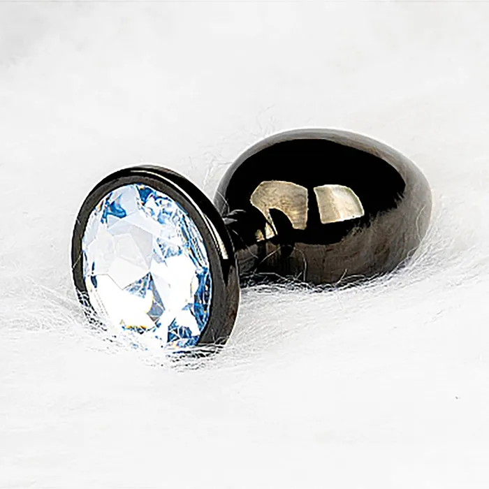 Anal | Shots Shots Ouch! Round Gem Butt Plug Small - Gunmetal/Diamond