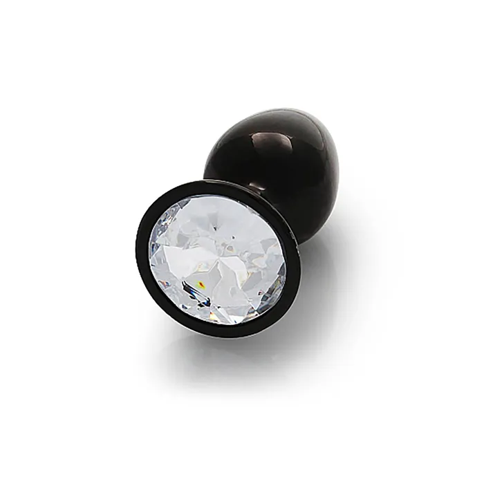 Anal | Shots Shots Ouch! Round Gem Butt Plug Small - Gunmetal/Diamond