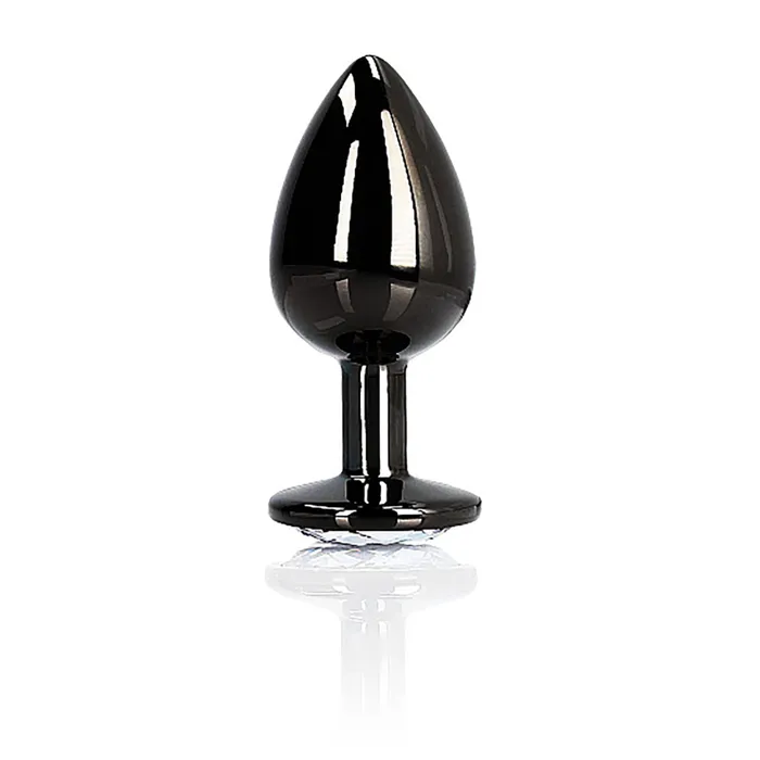 Anal | Shots Shots Ouch! Round Gem Butt Plug Small - Gunmetal/Diamond