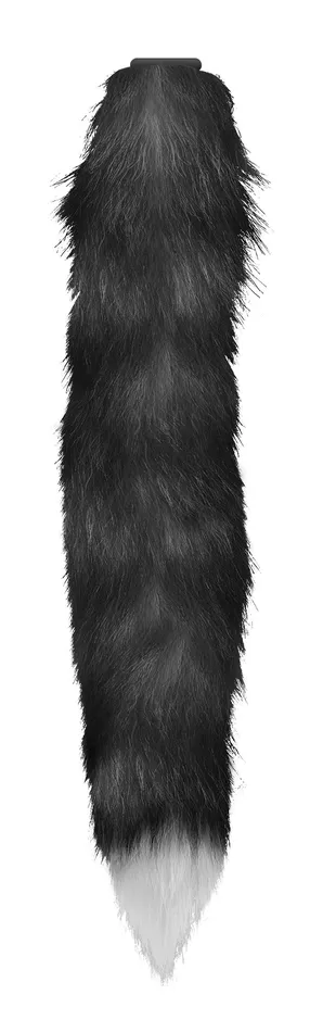 Interchangeable Black and White Fox Tail XR Brands Tailz Anal