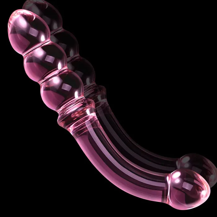 Lovetoyshub 7.67Inch Curved Anal Bead Glass Dildo | Dildos
