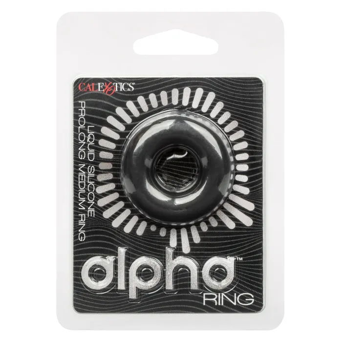 Male Sex Toys | Calexotics Alpha Liquid Silicone Prolong Medium Ring - Black Male Sex Toys | Calexotics Alpha Liquid Silicone Prolong Medium Ring - Black