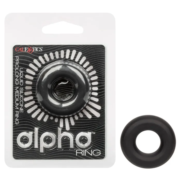 Male Sex Toys | Calexotics Alpha Liquid Silicone Prolong Medium Ring - Black Male Sex Toys | Calexotics Alpha Liquid Silicone Prolong Medium Ring - Black