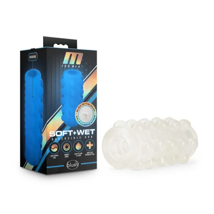 Male Sex Toys M for Men Soft and Wet Reversible Orb Frosted Blush Novelties
