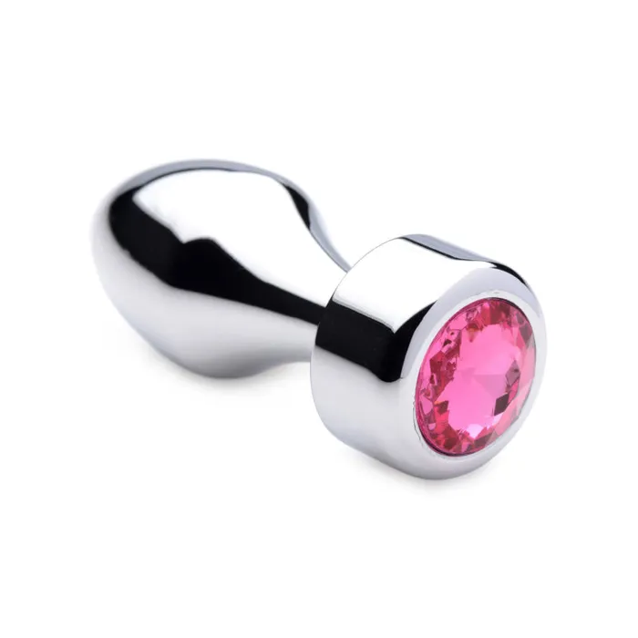 Male Sex Toys XR Brands Booty Sparks Hot Pink Gem Weighted Anal Plug Small