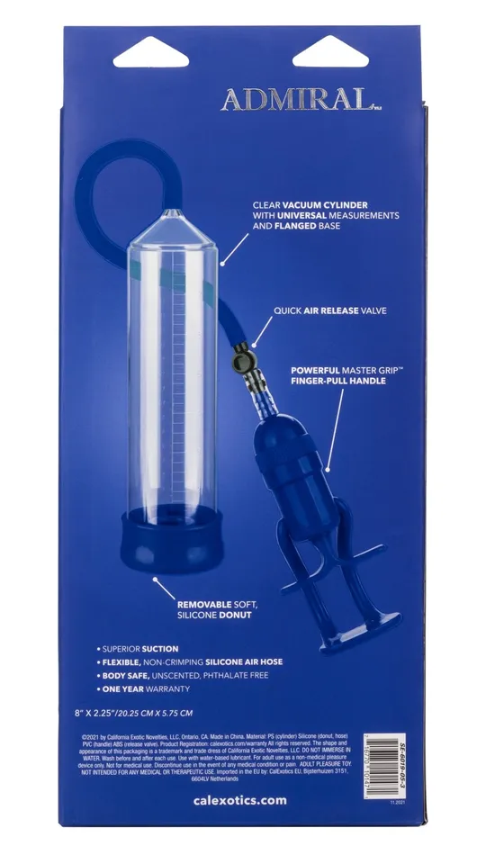 Vibrators | Admiral Sta-Hard Pump - Blue - CalExotics