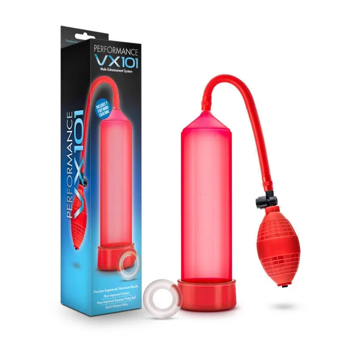 Blush Novelties Male Sex Toys Performance VX101 Male Enhancement Penis Pump Red