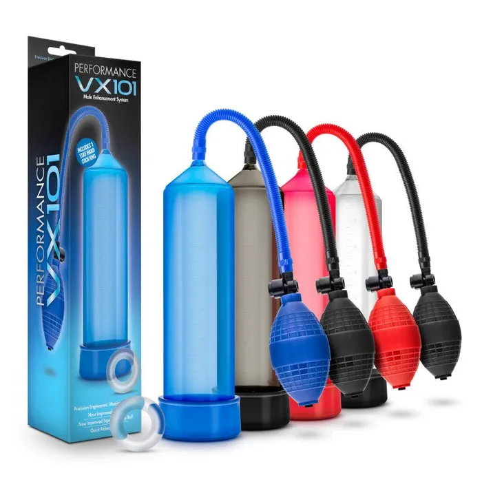 Blush Novelties Male Sex Toys Performance VX101 Male Enhancement Penis Pump Red Blush Novelties Male Sex Toys Performance VX101 Male Enhancement Penis Pump Red