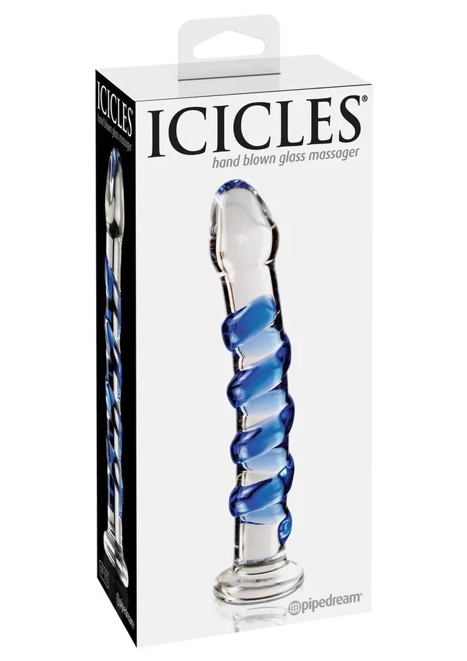 Dildos Icicles No 5 Textured Glass Dildo Icicles