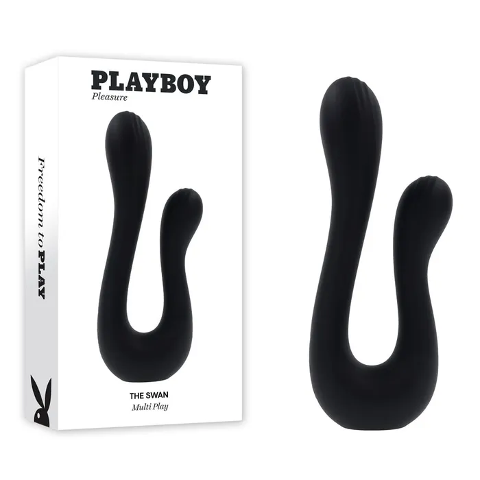 Female Sex Toys Playboy Pleasure Playboy Pleasure THE SWAN Black USB Rechargeable Dual Ended Vibrator