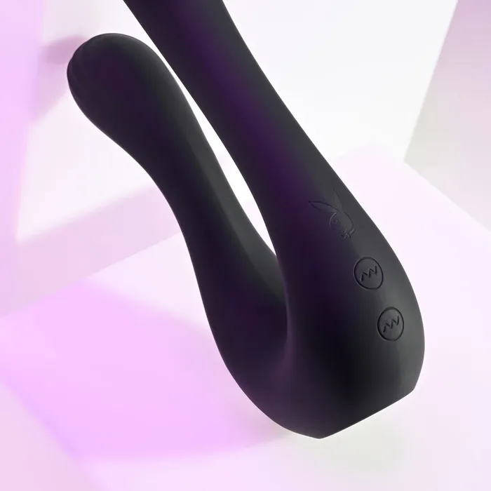 Female Sex Toys Playboy Pleasure Playboy Pleasure THE SWAN Black USB Rechargeable Dual Ended Vibrator Female Sex Toys Playboy Pleasure Playboy Pleasure THE SWAN Black USB Rechargeable Dual Ended Vibrator