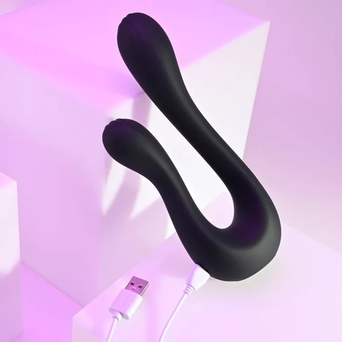Female Sex Toys Playboy Pleasure Playboy Pleasure THE SWAN Black USB Rechargeable Dual Ended Vibrator Female Sex Toys Playboy Pleasure Playboy Pleasure THE SWAN Black USB Rechargeable Dual Ended Vibrator