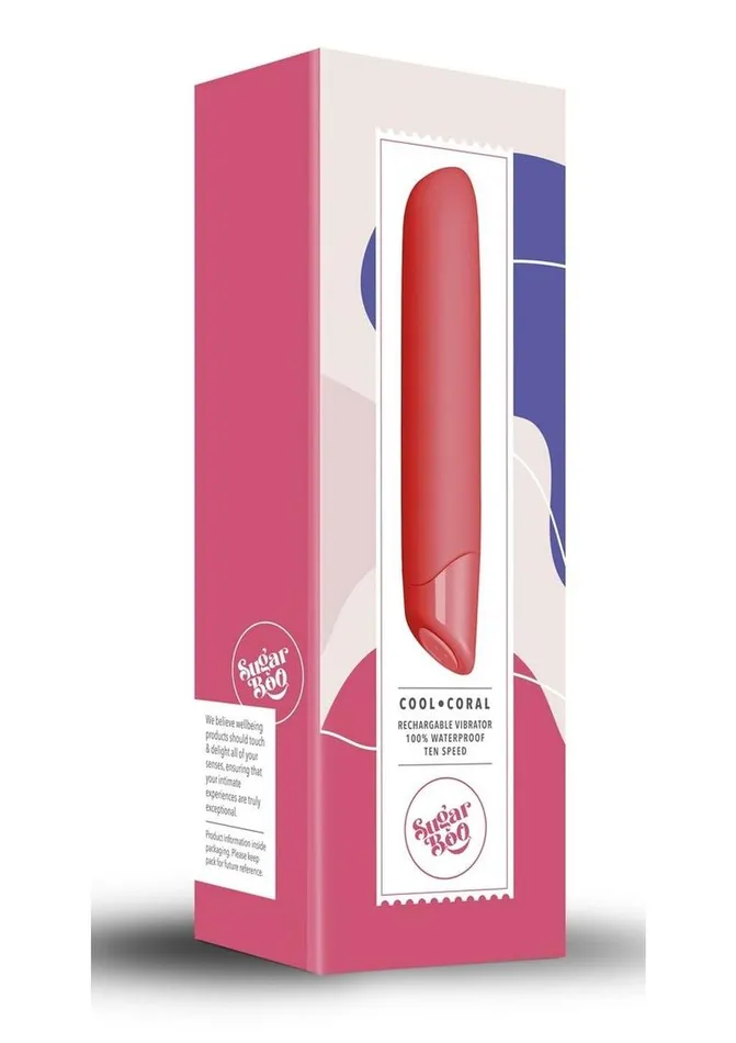 Female Sex Toys Rocks Off Sugarboo Cool Coral Rechargeable Silicone Vibrator