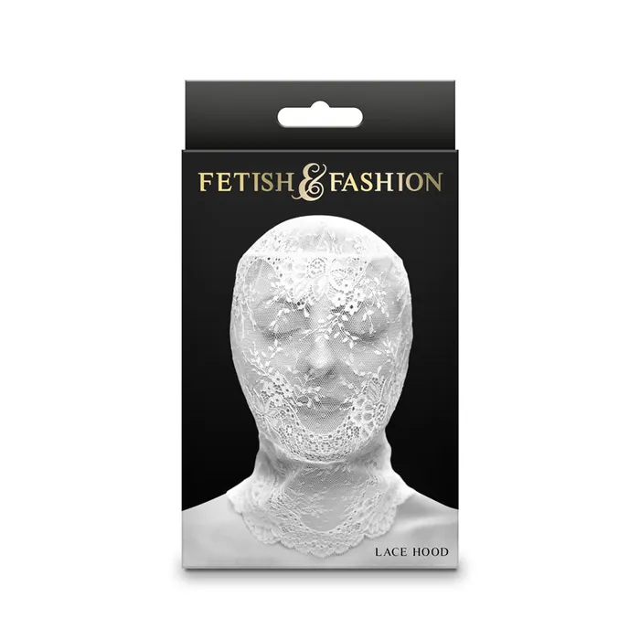 NS Novelties Couples Fetish Fashion Lace Hood White Hood