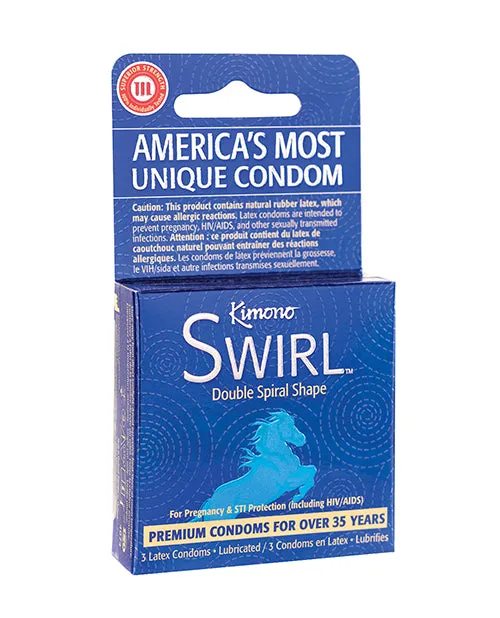 Paradise Marketing Male Sex Toys Kimono Swirl Double Spiral Shape Condoms Pack of 3 Paradise Marketing Male Sex Toys Kimono Swirl Double Spiral Shape Condoms Pack of 3