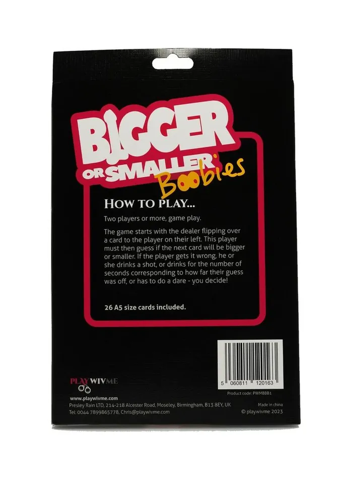Play Wiv Me Bigger Or Smaller Boobs Card Game Play Wiv Me Games