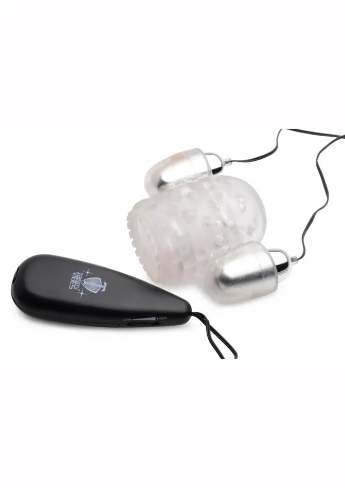 Trinity Men Female Sex Toys Trinity Men Dual Vibrating Penis Head Teaser with Remote Control