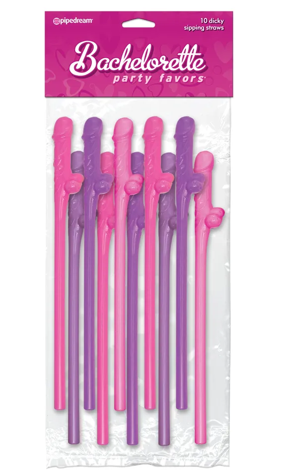 Bachelorette Party Favors 10 Dicky Sipping Straws Pink Purple Pipedream Vibrators Bachelorette Party Favors 10 Dicky Sipping Straws Pink Purple Pipedream Vibrators
