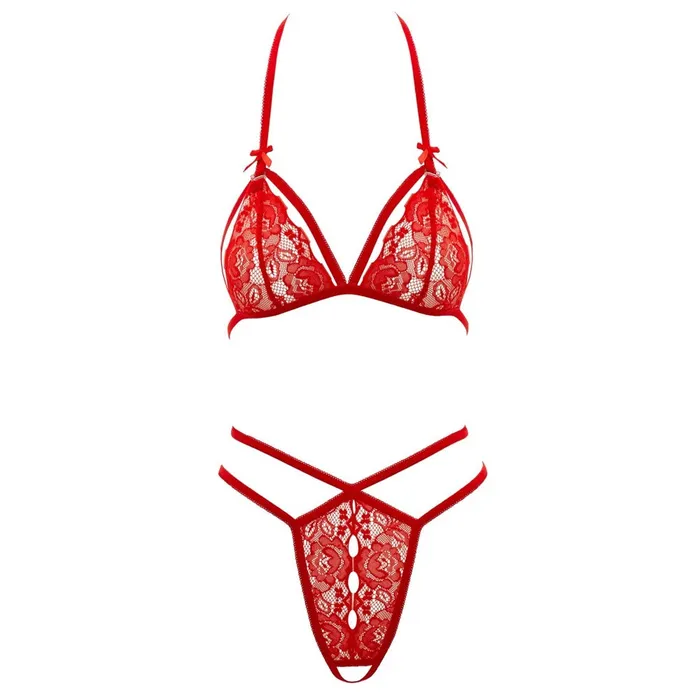 Cottelli Lingerie Anal Cottelli Lace Set Red Cottelli Lingerie Anal Cottelli Lace Set Red