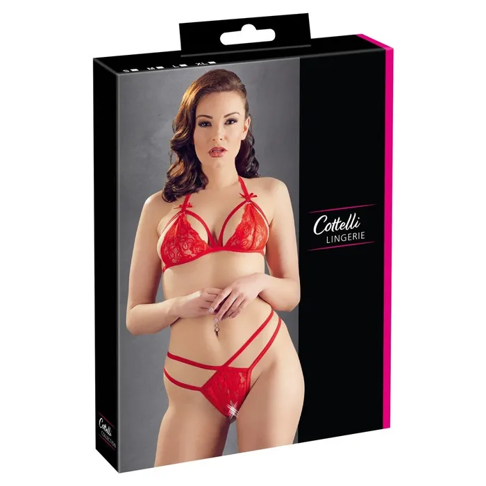 Cottelli Lingerie Anal Cottelli Lace Set Red Cottelli Lingerie Anal Cottelli Lace Set Red