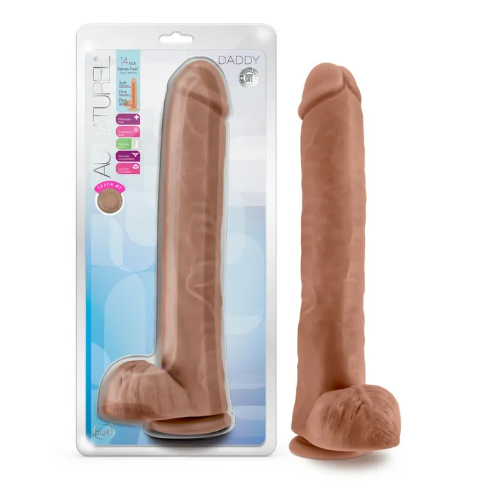 Dildos Blush Novelties Au Naturel Daddy 14in Dildo Mocha