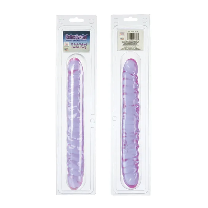 Dildos California Exotic Novelties Reflective Gel Veined Double Dong 12in