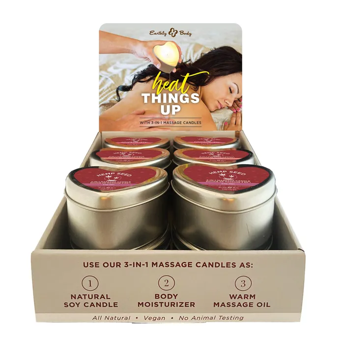 Earthly Body Female Sex Toys 12 Pc Valentine Candle Display With Tester