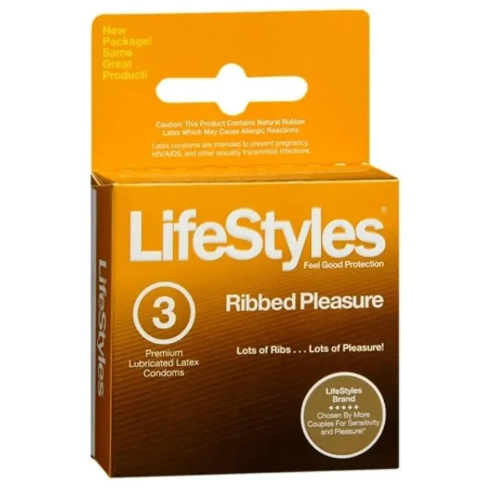 Lifestyles Ribbed Pleasure Condoms 3 pack WIL Female Sex Toys
