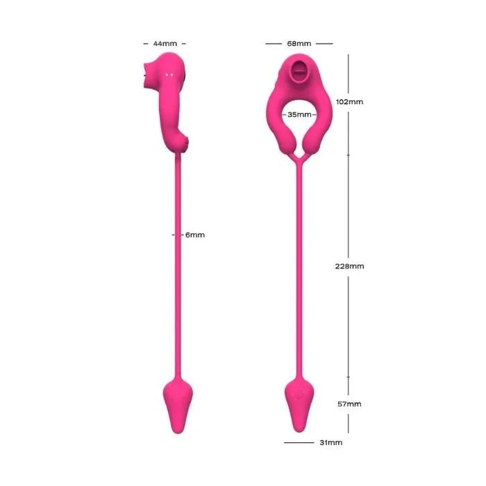 RMT 3in1 Vibrating Anal Egg Cock Ring Clit Licker Male Sex Toys
