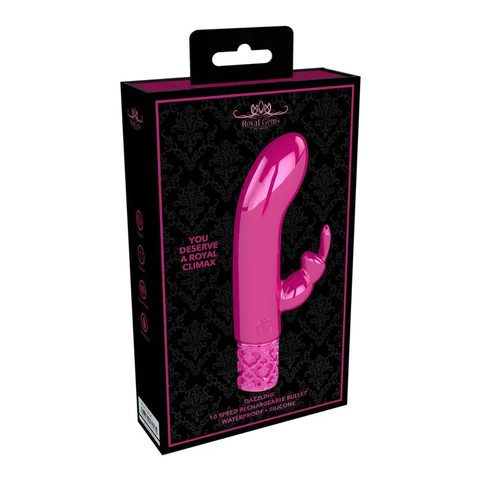 Vibrators Shots Toys Royal Gems Dazzling Rechargeable Rabbit Bullet Pink Vibrators Shots Toys Royal Gems Dazzling Rechargeable Rabbit Bullet Pink