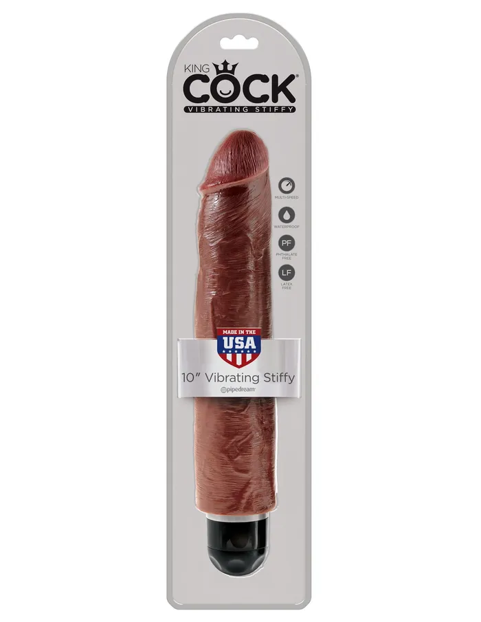 Dildos Pipedream King Cock 10 Vibrating Stiffy Brown