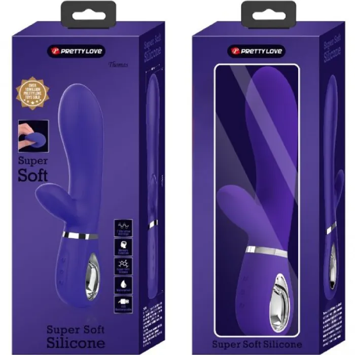 Pretty Love Vibrators Thomas Super Soft Silicone Rabbit Vibrator Purple Pretty Love Vibrators Thomas Super Soft Silicone Rabbit Vibrator Purple