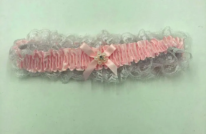 Teddies And Bodies Elegant Moments Satin Leg Garter One Size Baby Pink With White Lace Teddies And Bodies Elegant Moments Satin Leg Garter One Size Baby Pink With White Lace
