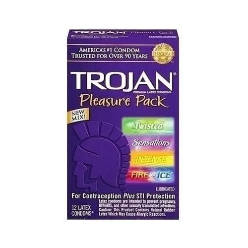 Trojan Condoms Female Sex Toys Trojan Pleasure Pack 12 Pack