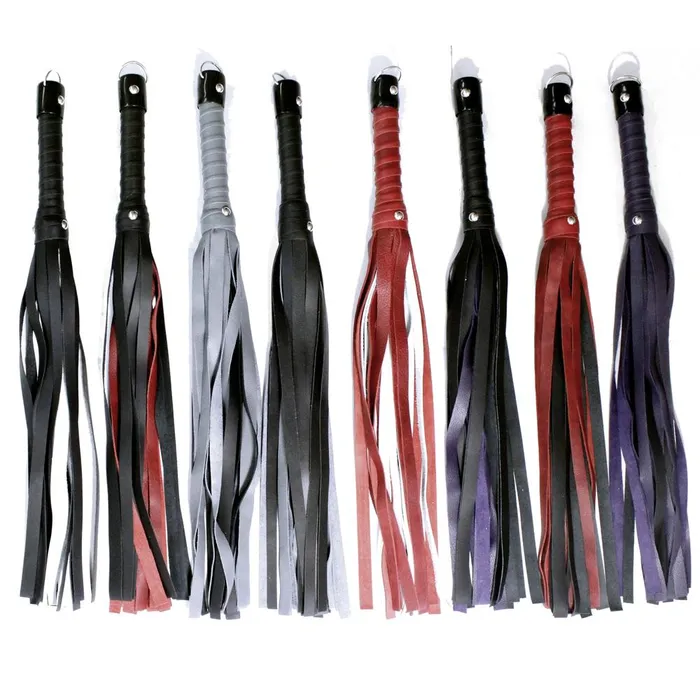 24 Deluxe Leather Flogger Touch of Fur Vibrators
