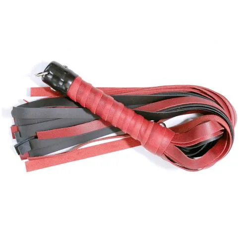 24 Deluxe Leather Flogger Touch of Fur Vibrators