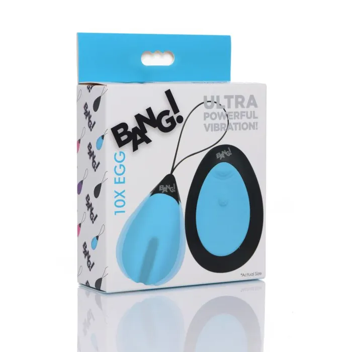 Bang 10X Vibrating Egg w Remote Blue Vibrators