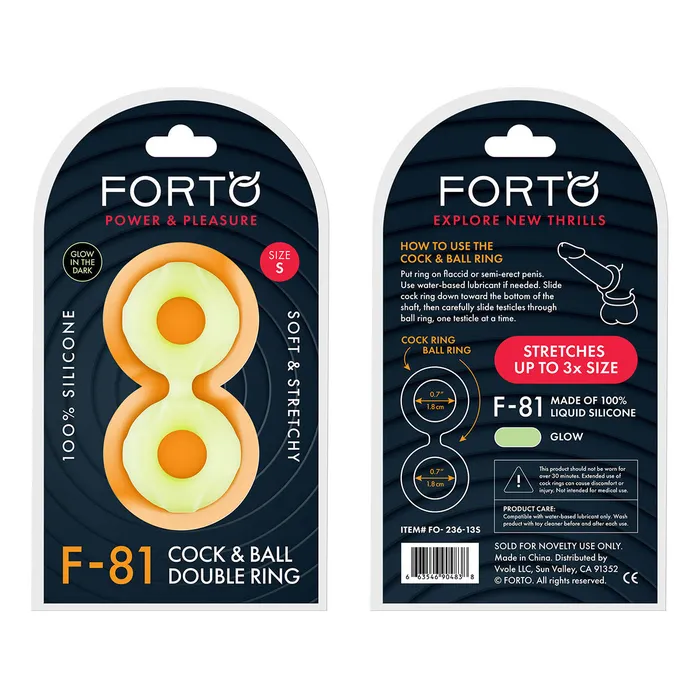 FORTO Male Sex Toys FORTO F81 Double Ring Glow Assorted Sizes FORTO Male Sex Toys FORTO F81 Double Ring Glow Assorted Sizes