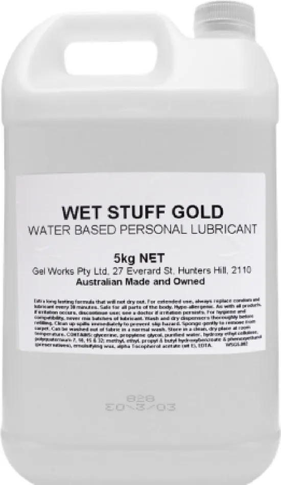 Vibrators Gel Works Wet Stuff Gold Bottle 5kg Lube Sex Toy Adult Orgasm