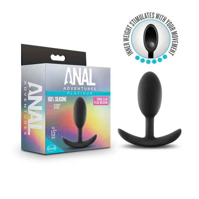 Male Sex Toys Anal Adventures Platinum Vibra Slim Plug 101 cm Butt Plug with Internal Ball Blush Novelties Male Sex Toys Anal Adventures Platinum Vibra Slim Plug 101 cm Butt Plug with Internal Ball Blush Novelties