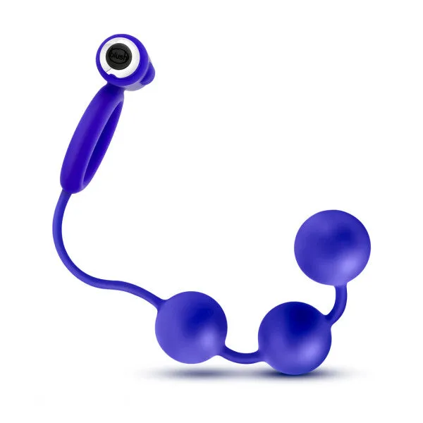 Anal Blush Novelties Performance Penetrator Anal Beads WVibrating Cockring Indigo