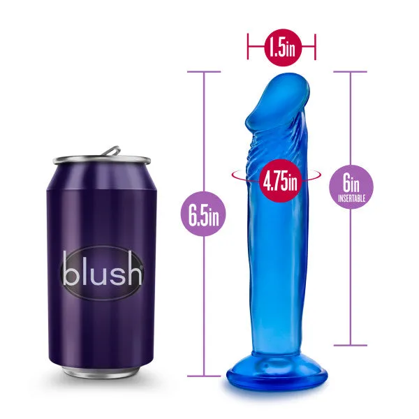Blush Novelties Female Sex Toys B Yours Sweet N Small 6in Dildo With Suction Cup Blue