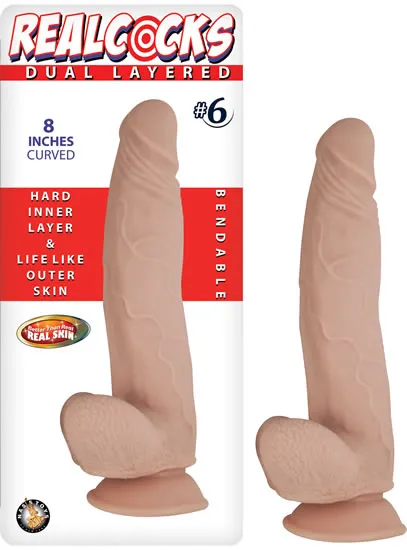 Dildos Nasstoys Real Cocks Dual Layered 6 Flesh Curved 8 