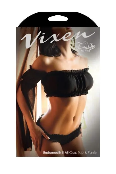 Female Sex Toys Fantasy Lingerie Underneath It All Crop Top Panty