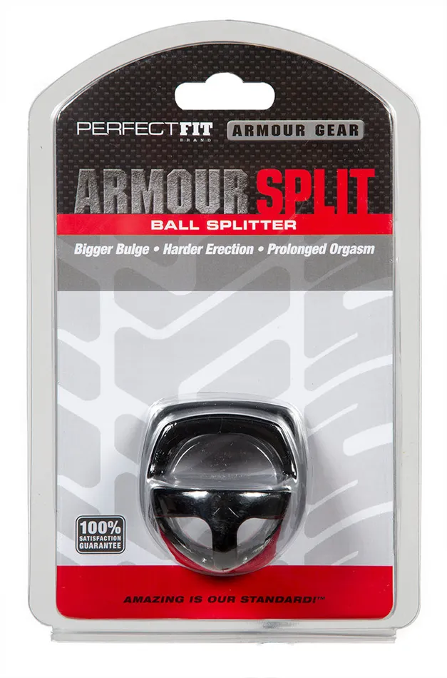 Perfect Fit Male Sex Toys Ball Splitter Ring Black