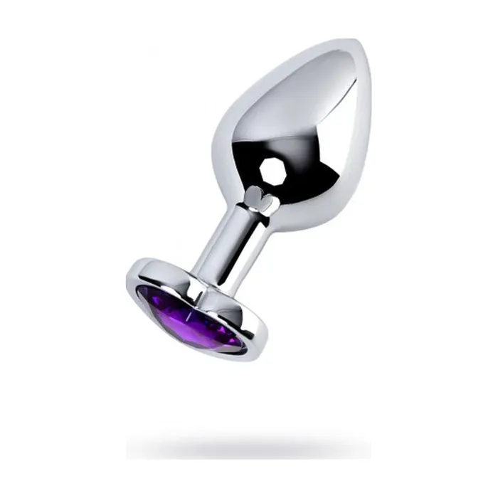 Vibrant Vibes Australia Quality Sex Toys Great Prices Anal Silver Metal Anal Plug w Amethyst Heart Crystal Medium