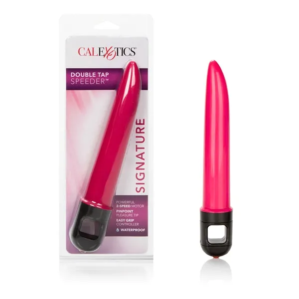 Vibrators California Exotic Novelties Double Tap Speeder 6 12 In Pink