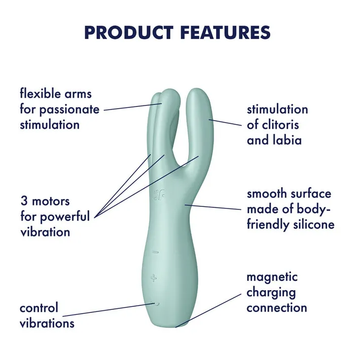 Vibrators Satisfyer Threesome 3 Layon Vibrator Mint Satisfyer