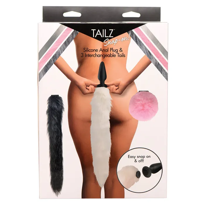 Male Sex Toys XR Brands Tailz Silicone Anal Plug 3 Interchangeable Tails